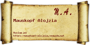 Mauskopf Alojzia névjegykártya